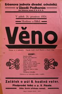 Podhorní Újezd, Erbenova jednota, Věno - plakát, 1924