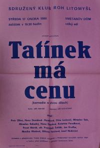 Litomyšl, SK ROH, Tatínek má cenu - plakát, 1988