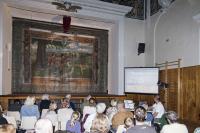 Český Brod, sokolovna, opona Pocta sokolům, instalace opony 2015