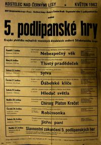 Kostelec nad Černými Lesy, 5. podlipanské hry - plakát, 1962