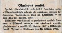 Přerov, Krajská rada ÚMDOČ, novinový článek, 1947