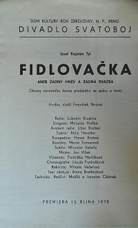 Brno, Svatoboj, Fidlovačka - program, 1972