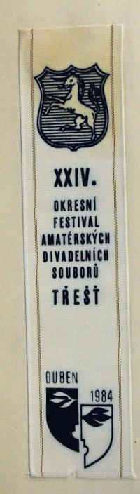 Třešť, Třešťské divadelní jaro, festivalová stužka, 1984