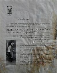 Holice, Klicpera, Archiválie souboru, Zlatá kniha českoslovanského divadelního ochotnictva, 1903
