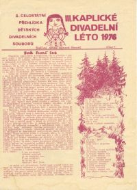 Brno, Pirko,  Informační zpravodaj Kaplického divadelního léta  1976