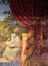 Bystrá nad Jizerou, detail opony, Libuše věštící