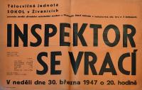 Živanice, Sokol, Inspektor se vrací - plakát, 1947