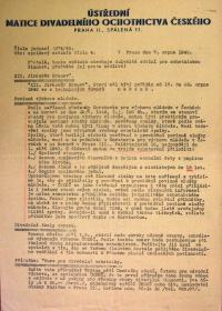 Jihlava, Klicpera, korespondence spolku, oběžník o zrušení Jiráskova Hronova,1942