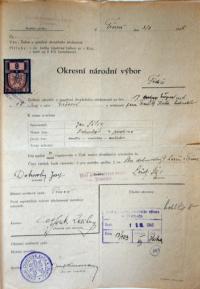 Třebíč, Okresní národní výbor, povolování představení, 1946