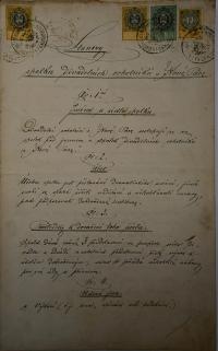 Nová Paka, SDO, Stanovy, rukopis, 1892