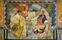 Chyška, Hasiči, detail opony Slib svobodě, František Flasar, 192x