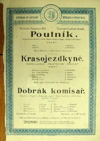 Nymburk, Hálek, Poutník, Krasojezdkyně, Dobrák komisař – plakát, 1901
