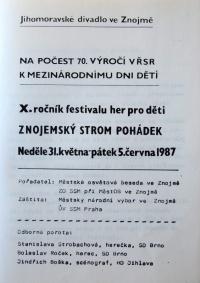 Znojmo, Znojemský strom pohádek 1987 - program
