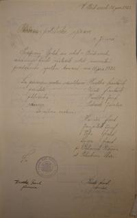Běchary, SDO, volba funkcionářů, 1923