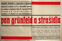 Chrudim, Fotbalový klub, Pan Grünfeld a strašidla - plakát, 1934