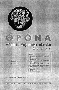 Opona, věstník Vojanova okrsku ÚMDOČ, tit. strana