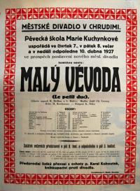 Chrudim, Pěvecká škola Marie Kuchynkové, Malý vévoda - plakát, 1927
