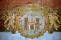 Havlíčkův Brod, Ochotníci, detail opony veduta města, 1873