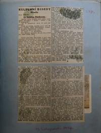 Nový Bydžov, Jirásek, Novinové výsřižky