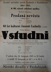 Pardubice, Ludmila, Prodaná nevěsta - V studni - plakát, 1945
