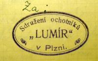 Plzeň, Lumír, sdružení ochotníků, spolkové razítko, patrně 1919
