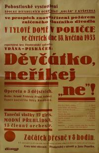 Kyšperk, Kolár, Děvčátko, neříkej ne! - plakát, 1933