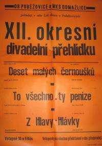 Poběžovice, XII. okresní divadelní přehlídka - plakát, 1991