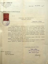 Brno, Tylův odkaz, žádost o sepsání uvedených inscenací, 1933