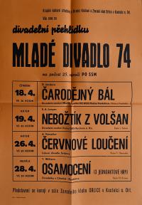 Hradec Králové, Krajské kulturní středisko, Impuls, Kostelec nad Orlicí, KP Mladé divadlo, 1974