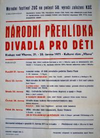 Kralupy nad Vltavou, 1. NP amatérského divadla pro děti, plakát, 1971