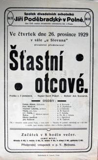 Jihlava, Klicpera, korespondence spolku, Polná, Poděbradský, Šťastní otcové - plakát, 1929