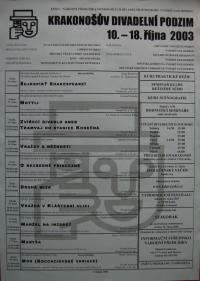 Vysoké nad Jizerou, XXXIV. národní přehlídka venkovských divadelních souborů - plakát, 2003