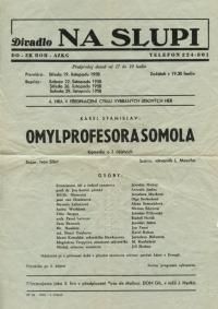 Praha-Nové Město, Automobilové závody, Omyl profesora Somola - plakát, 1958