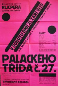 Jihlava, Klicpera, Palackého třída č. 27.- plakát, 1929