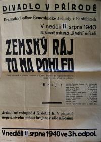 Pardubice, Řemeslnická jednota, Zemský ráj to na pohled - plakát, 1940