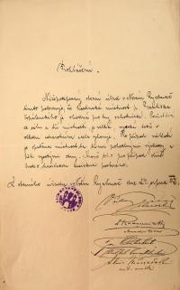 Nový Rychnov, povolení místností Františka Vopálenského k divadelní činnosti, 1902