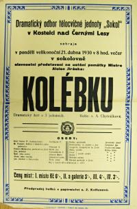 Kostelec nad Černými Lesy, Sokol, Kolébka - plakát, 1930