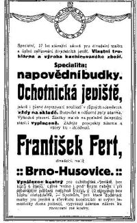 Inzerát fy František Fert    