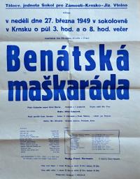 Krnsko, Sokol, Benátská maškaráda - plakát, 1949