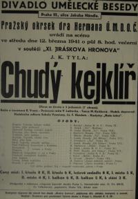 ÚMDOČ, Pražský okrsek, Chudý kejklíř - plakát, 1941