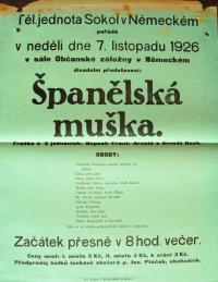 Sněžné, Sokol, Španělská muška - plakát, 1926
