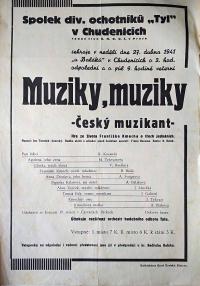 Chudenice, SDO Tyl, Muziky, muziky – plakát, 1941