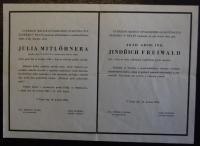 Mitlöhner, Freiwald, 1945, smuteční oznámení ÚMDOČ