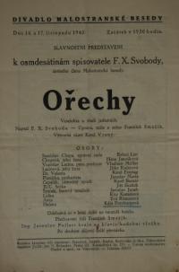 Praha-Malá Strana, Malostranská beseda, Ořechy - program Za oponou, 1940
