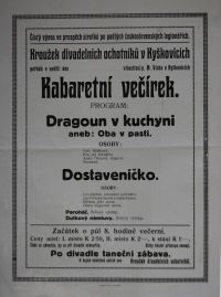 Kyškovice, KrDO, Dragoun v kuchyni - Dostaveníčko, s. a. - plakát, 