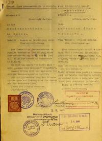 Jihlava, Okresní úřad Jihlava, žádost o povolení divadelního představení, 1944