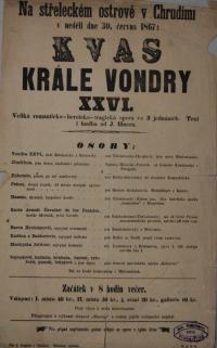 Chrudim, Sbor DO, Kvas krále Vondry XXVI. - plakát, 1867