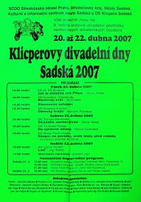 Sadská, Klicperovy divadelní dny 2007 - plakát
