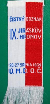 Jihlava, Klicpera, korespondence spolku, ÚMDOČ čestný odznak JH 1939