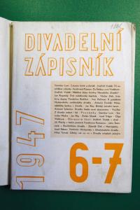 Jihlava, Klicpera, divadelní časopisy a literatura, Divadelní zápisník 1947